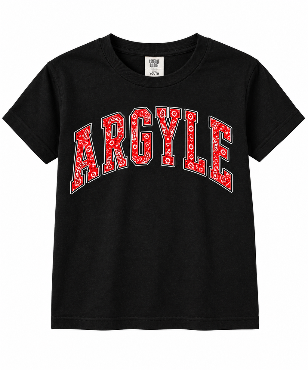 Youth Bandana Paisley Print Argyle Shirt